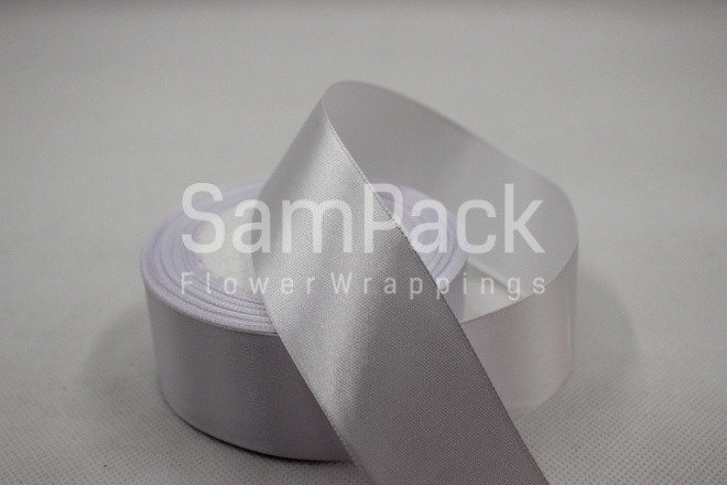 Лента Атлас 001 белый 5/25 Лента Атлас 5см