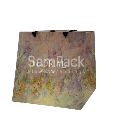 Пакет подарочный "Floral Bloom" бежевый №1 28*28*28cm Пакет подарочный