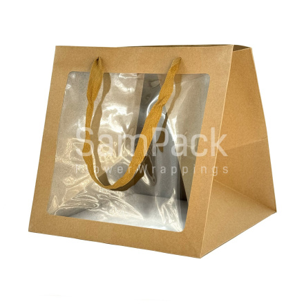 Сумка с окном 30*30  крафт Сумка с окном в ассорт. 