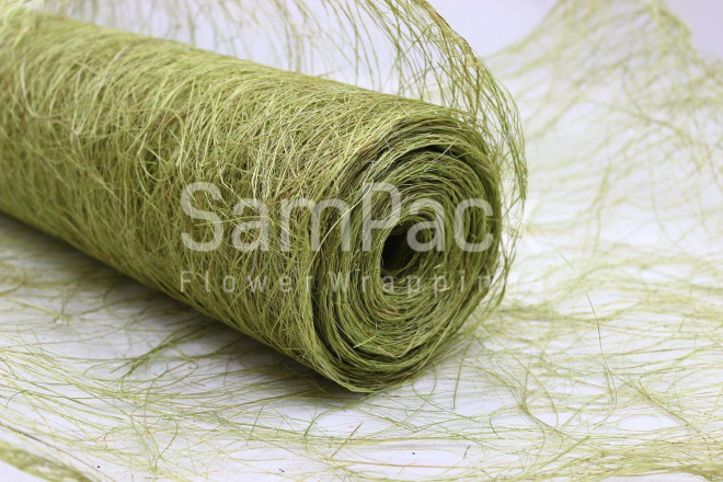 Abaca Scrunch Roll 19*10y Leaf Green A24 цвет листьев Абака Скранч