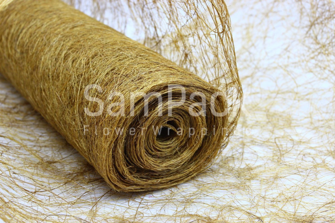 Abaca Scrunch Roll 19*10y Metallic Gold A56-металл золото  Абака Скранч