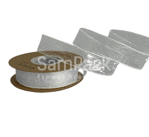 Лента "Паутинка" белый  2,5cm*20ярд.(0899-18) Новый год 