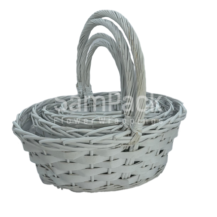 5421 S/4-O WASH WHITE- БЕЛЫЙ-ОВАЛ Корзины Китайские