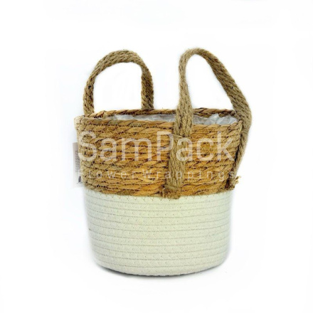 Корзина плет.(рогоз) 24*20*19 арт.0291 Корзины из рогоза