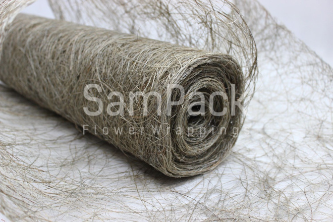 Abaca Scrunch Roll 19*10y Metallic Silver A57-металл серебро  Абака Скранч