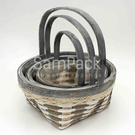 XS17-002 S/3 R GRAY+WHITE серый+белый Корзины Китайские