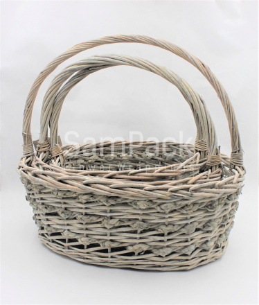 ZX 7343S/3 GRAY- O-овал- серые Корзины Китайские