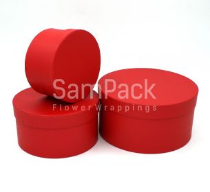 Н-р коробок 3 в 1 "Шайба" шляпные красный Коробки шляпные