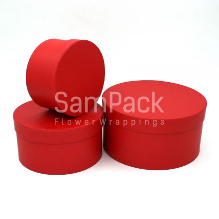 Н-р коробок 3 в 1 "Шайба" шляпные красный Коробки шляпные