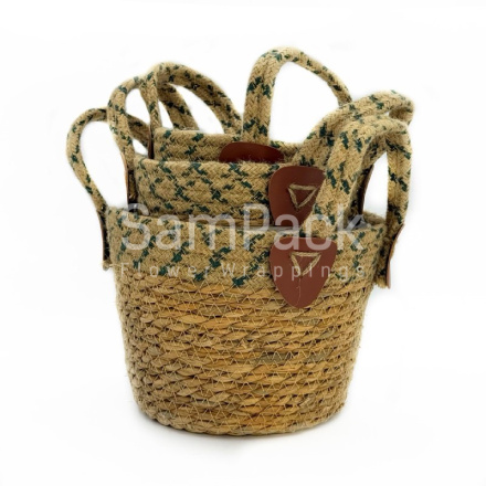 Набор плет.корзин (рогоз.)  натуральный 3шт. .арт.3829 Корзины из рогоза