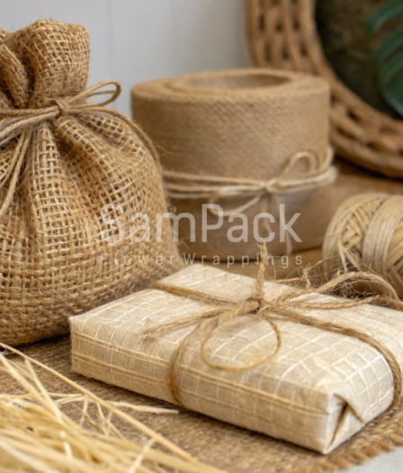 Как работать с мешковиной и рафией: упаковка в эко-стиле - SamPack.Store