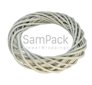 Ротанг.венок 30см белый Основа для венка