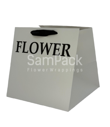 Пакет подарочный "Flower" белый 28*28*28cm Пакет подарочный