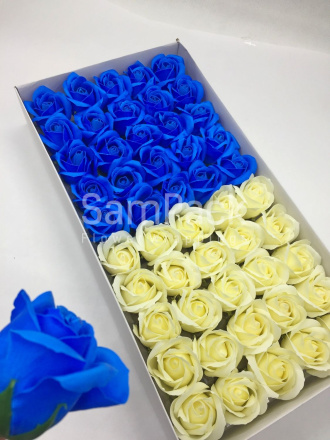 Розы из мыльной пены крем/синий 1/50 Розы из мыльной пены