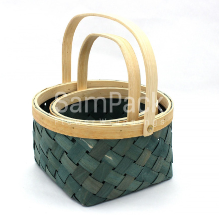 Н-р корзин (секвойя) 22*13*28 тем.зелен 2шт арт4929 Корзины секвойя