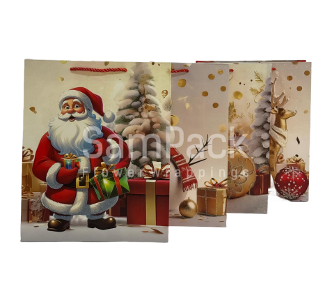 Пакет подар. "Новый год" микс 26*32*10cm (414С) Пакет подарочный