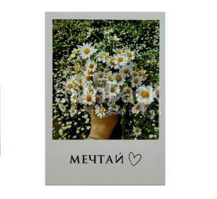 Открытки " Мечтай " сердце+ромашки 1/5 Открытки 1/5 