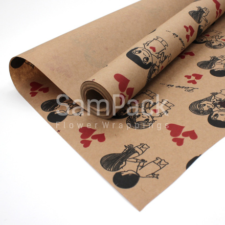 Крафт "Love is..." 70см/10м (Сам Пак) Крафт 70см