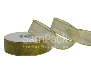 Лента парча "Кант" золотой  2,5cm*23m Новый год 