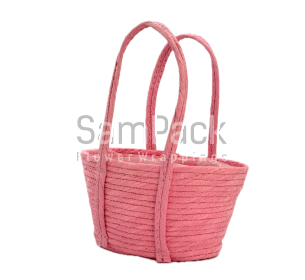 Корзина плет.из эколозы сумка светло-роовый арт.5710 Корзины текстиль