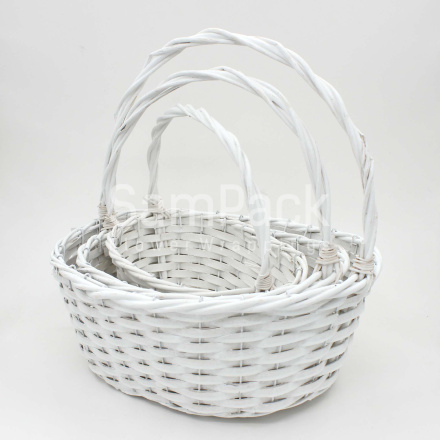 Корзины АЕ-2151  S/3 WHITE - БЕЛЫЕ Корзины Китайские