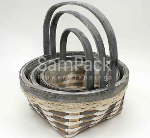 XS17-002 S/3 R GRAY+WHITE серый+белый Корзины Китайские