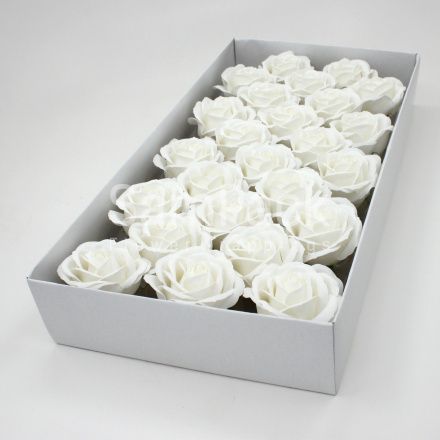 Розы большие из мыльной пены белый 6,5*7 25шт(53/1) Розы из мыльной пены