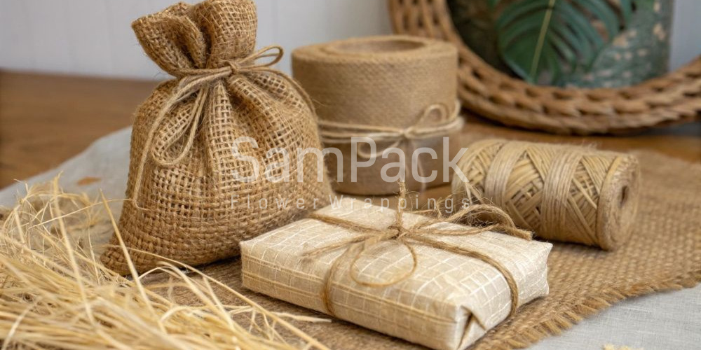 Как работать с мешковиной и рафией: упаковка в эко-стиле - SamPack.Store