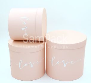 Н-р цилиндр  3 в 1  "LOVE" розовый Набор коробок из 3х цилиндр 