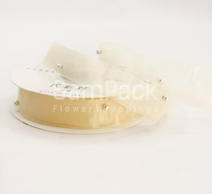 Лента шифон " Ориенталь" кремовый №03 4*10ярд. Лента шифон " Ориенталь" 4cm*10ярд.