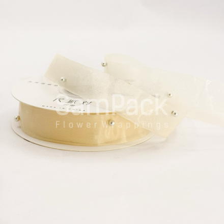 Лента шифон " Ориенталь" кремовый №03 4*10ярд. Лента шифон " Ориенталь" 4cm*10ярд.