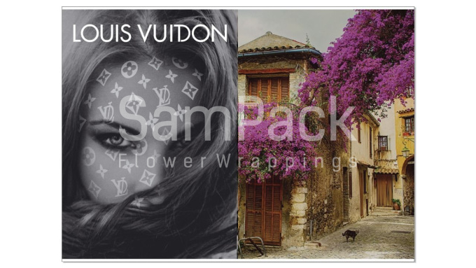Бумага дизайнерская " Louis Vuitdon"улочки Италии 49*66см в упак.10шт Бумага дизайнерская 