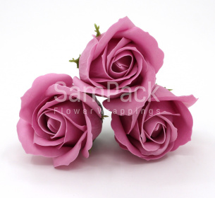 Розы из мыльной пены темный пурпурно-розовый 5,5*4 50шт(55/232) Розы из мыльной пены