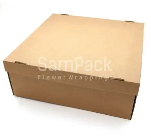 Коробка для венков и подарков с крышкой 406*406*150 крафт  Коробки для композиций и подарков